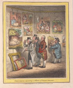 Kenners die een collectie van George Morlands onderzoeken, uitgegeven 1807