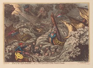 Einde van de Ierse invasie of de vernietiging van de Franse Armada, uitgegeven 1797