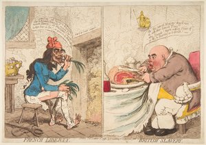 Franse vrijheid - Britse slavernij, 21 december 1792 door James Gillray