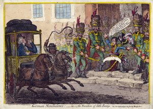 Duitse nonchalance – of de ergernis van kleine Boney. 1803 door James Gillray