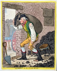 Georgey in het kolengat, uitgegeven door Hannah Humphrey in 1801 door James Gillray