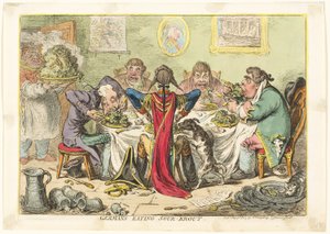 Duitsers die zuurkool eten door James Gillray