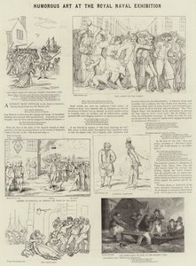 Humoristische kunst op de Royal Naval Exhibition door James Gillray