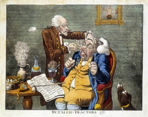 Man die de knopen van het gezicht laat verwijderen door James Gillray