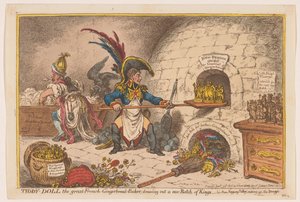 Napoleon bakt een nieuwe portie koningen, 1806 door James Gillray