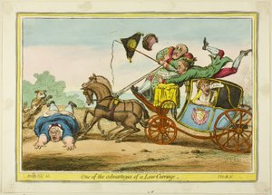 Een van de voordelen van een laag rijtuig door James Gillray
