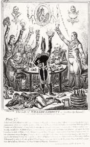 Plaat 7, uit Het Leven van William Cobbett, geschreven door hemzelf, uitgegeven door H. Humphrey, 1809 door James Gillray
