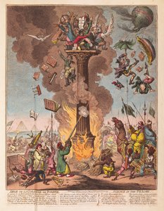 Belegering van de Pompeiuszuil, wetenschap in de schandpaal, uitgegeven 1799