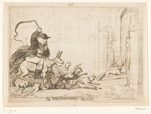 Spotprent op Warren Hastings, 1788 door James Gillray