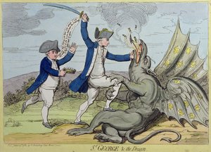 St. George en de Draak, uitgegeven door Hannah Humphrey in 1782