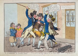 De Rietslag in Conduit Street door James Gillray