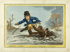 De elementen van het schaatsen: Het beste maken van een passerende vriend door James Gillray
