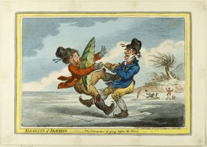 De elementen van het schaatsen: De consequentie van voor de wind gaan door James Gillray