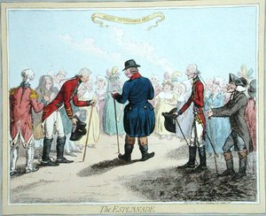 De esplanade, gepubliceerd door Hannah Humphrey in 1797 door James Gillray
