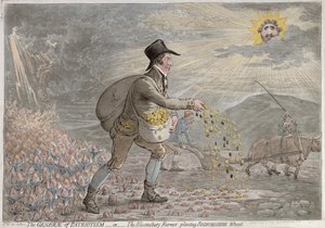 De Generaal van Patriottisme, of De Bloomsbury Boer die Bedfordshire Tarwe Plant, gepubliceerd door Hannah Humphrey in 1796
