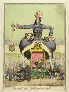 De gigantische Factotum amuseert zich