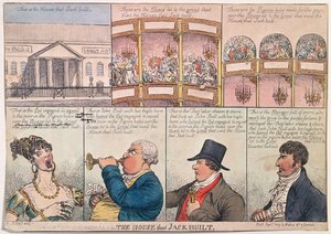 Het Huis dat Jack Bouwde, uitgegeven door Walker in 1809 door James Gillray