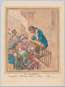 De verkiezingsbijeenkomst. Vox Populi Well have a Mug! A Mug! A Mug!, uitgegeven 1796