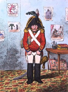 De militaire karikaturist, uitgegeven door Hannah Humphrey in 1799 door James Gillray