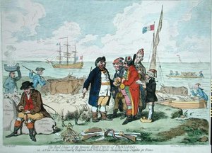 De echte oorzaak van de huidige hoge voedselprijzen, uitgegeven door Hannah Humphrey in 1795 door James Gillray