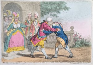 De Verzoening, gepubliceerd door Hannah Humphrey, 1804 door James Gillray