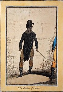 De schaduw van een hertog, gepubliceerd door Hannah Humphrey in 1795 door James Gillray