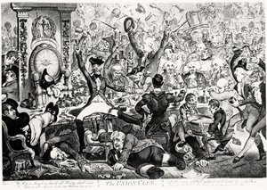 The Union Club (kleurgravure) door James Gillray