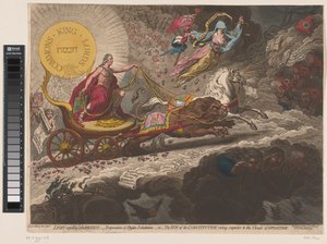 William Pitt verdrijft de duistere krachten, 1795 door James Gillray