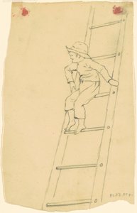 Jongen op een ladder door James Goodwyn Clonney