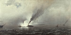 De Monitor en de Merrimac, 1874-75 door James Hamilton