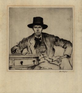 Portret van de graveur J. Hamilton Hay, 1915 door James Hamilton Hay