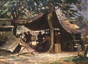De werkplaats voor motortransportreparatie, Zuid-Afrika door James Hamilton Mackenzie