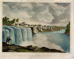 De bovenste watervallen van de Genesee bij Rochester, New York, gegraveerd door J. Bufford (1810-70) door James Harvey Young
