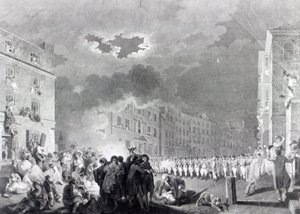 Rel op Broad Street, juni 1780 door James Heath