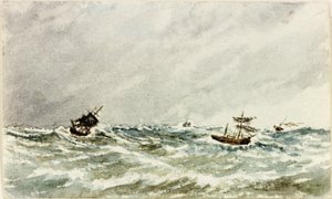 Storm op zee bij de Tyne
