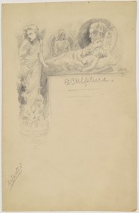 Studie voor "Beeldhouwwerk" door James Henry Moser