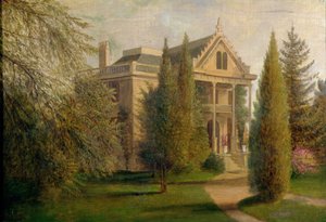 Zicht op Dungan Manor House, Staten Island, 1876 door James Henry Wright