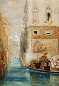 De Gondel, Venetië, met Santa Maria della Salute in de verte