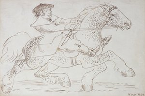 Een paardenhandelaar laat een jonge Clydesdale zien, 1830 door James Howe
