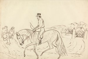 Scène met paard en ruiter