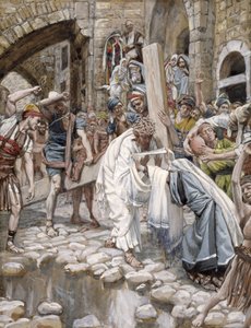 Een heilige vrouw veegt het gezicht van Jezus af, illustratie voor Het leven van Christus