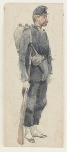 Een soldaat met een geweer door James Jacques Joseph Tissot