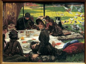 Ontbijt op het gras (familiepiknik)