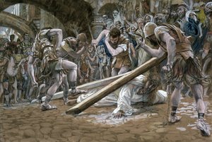 Christus valt onder het kruis, illustratie voor Het leven van Christus, ca. 1884-96