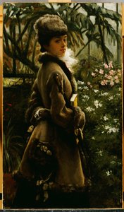 In de kas, c.1867-69 door James Jacques Joseph Tissot