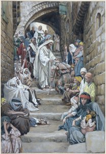 In de dorpen werden de zieken bij Hem gebracht, illustratie voor Het Leven van Christus door James Jacques Joseph Tissot