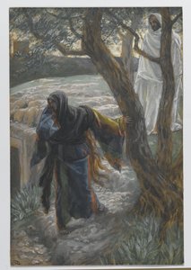 Jezus verschijnt aan Maria Magdalena, illustratie uit Het leven van onze Heer Jezus Christus door James Jacques Joseph Tissot