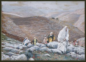 Jezus gaat naar Jeruzalem, illustratie voor Het leven van Christus door James Jacques Joseph Tissot