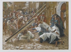 Jezus Ontmoet Zijn Moeder, illustratie uit Het Leven van Onze Heer Jezus Christus, 1886-94