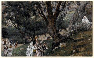 Jezus ging naar een woestijnplaats, illustratie voor Het leven van Christus door James Jacques Joseph Tissot